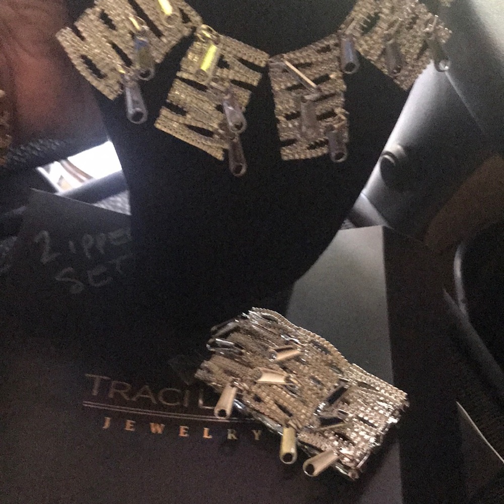 2 piece.Necklace & bracelet silver-Tracilynn  -New